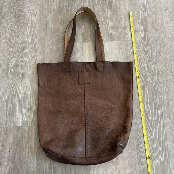 Lucky Brand Leather Distressed Tote Hobo Shoulder Bag Y2K Boho - Picture 4 of 16